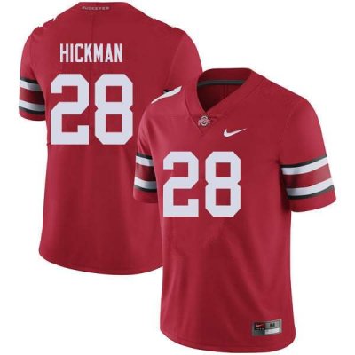 Men's Ohio State Buckeyes #28 Ronnie Hickman Red Nike NCAA College Football Jersey Real YFF5444GI